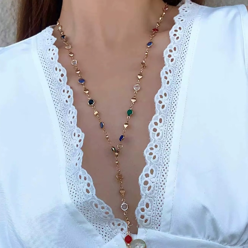 Bohemian Multi-Colored Stone Long Y Necklace